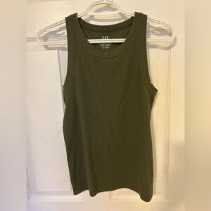 GAP Olive Ribbed Tank Top